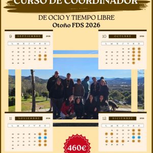 Curso Coordinador de Ocio y Tiempo Libre Fin de semana 2026 Otoño