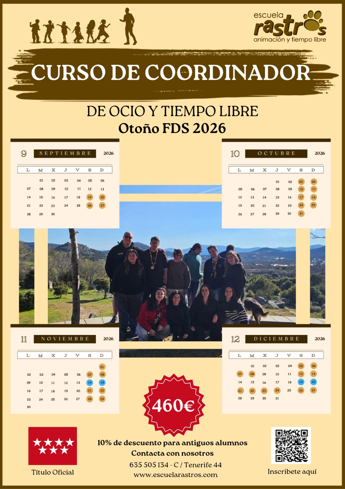 Curso Coordinador de Ocio y Tiempo Libre Fin de semana 2026 Otoño